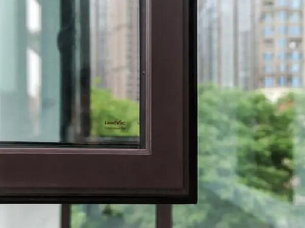 Close up of a window featuring vacuum glazing