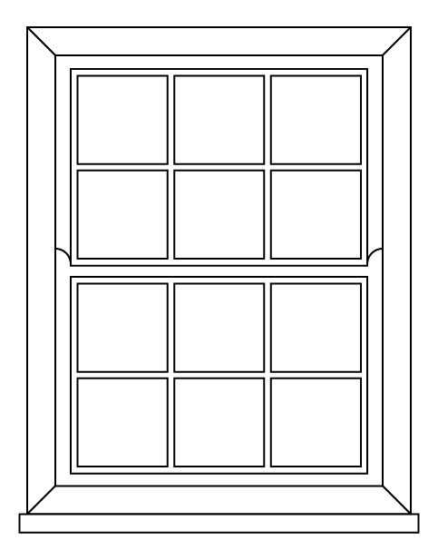 Georgian sliding sash window line diagram